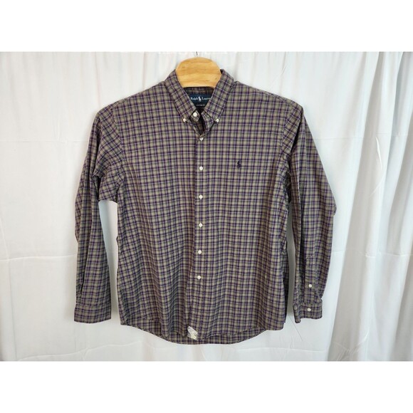 Ralph Lauren Custom Fit Mens 2XL Plaid Long Sleeve Button Down Shirt - Picture 2 of 10